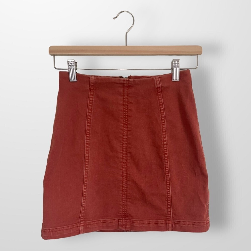 Burnt Orange Free People Skirt Size 2 - Picture 2 of 7